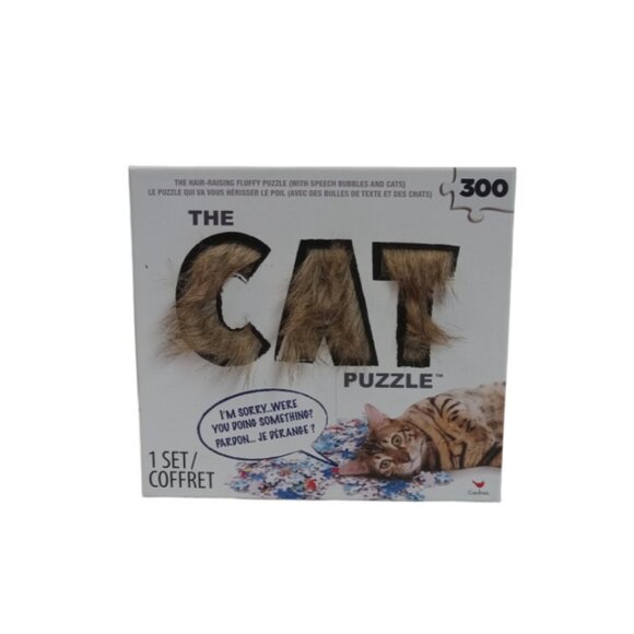 The Hair Raising Fluffy Cat Puzzle with Speech Bubbles and Cats 300 Pieces - Picture 1 of 8